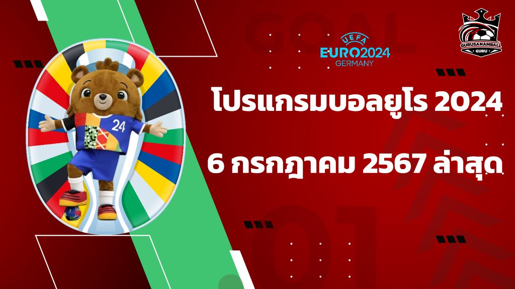 โปรแกรมบอลยูโร 2024 วันนี้ 6 ก.ค. 67 ตารางถ่ายทอดสดครบทุกคู่